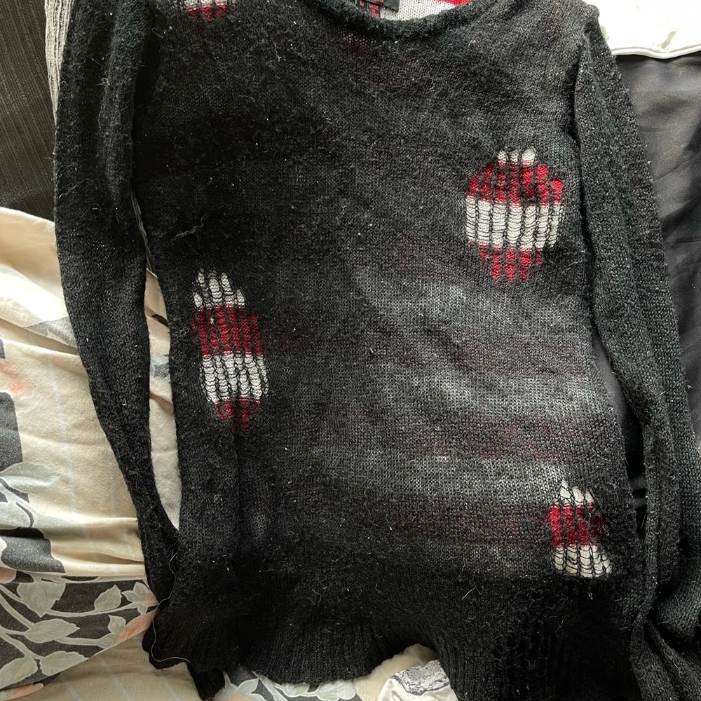 Royal bones reversible  sweater